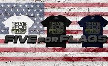 Load image into Gallery viewer, Five for Flags Soft Cotton T-Shirt: Army Green and Steel