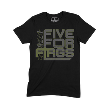 Load image into Gallery viewer, Five for Flags Soft Cotton T-Shirt: Army Green and Steel