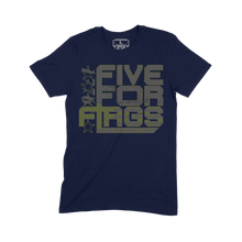 Load image into Gallery viewer, Five for Flags Soft Cotton T-Shirt: Army Green and Steel